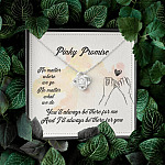 Pinky Promise No Matter Where We Go No Matter What We Do Love Knot Pendant Necklace