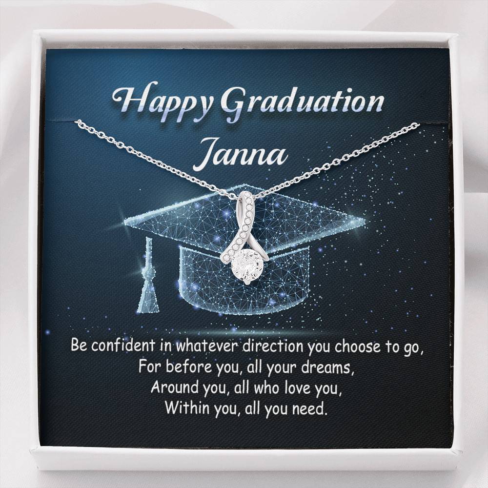 Personalized Name Happy Graduation Be Confident In Whatever Direction You Choose Alluring Pendant Necklace - Alluring Beauty Necklace