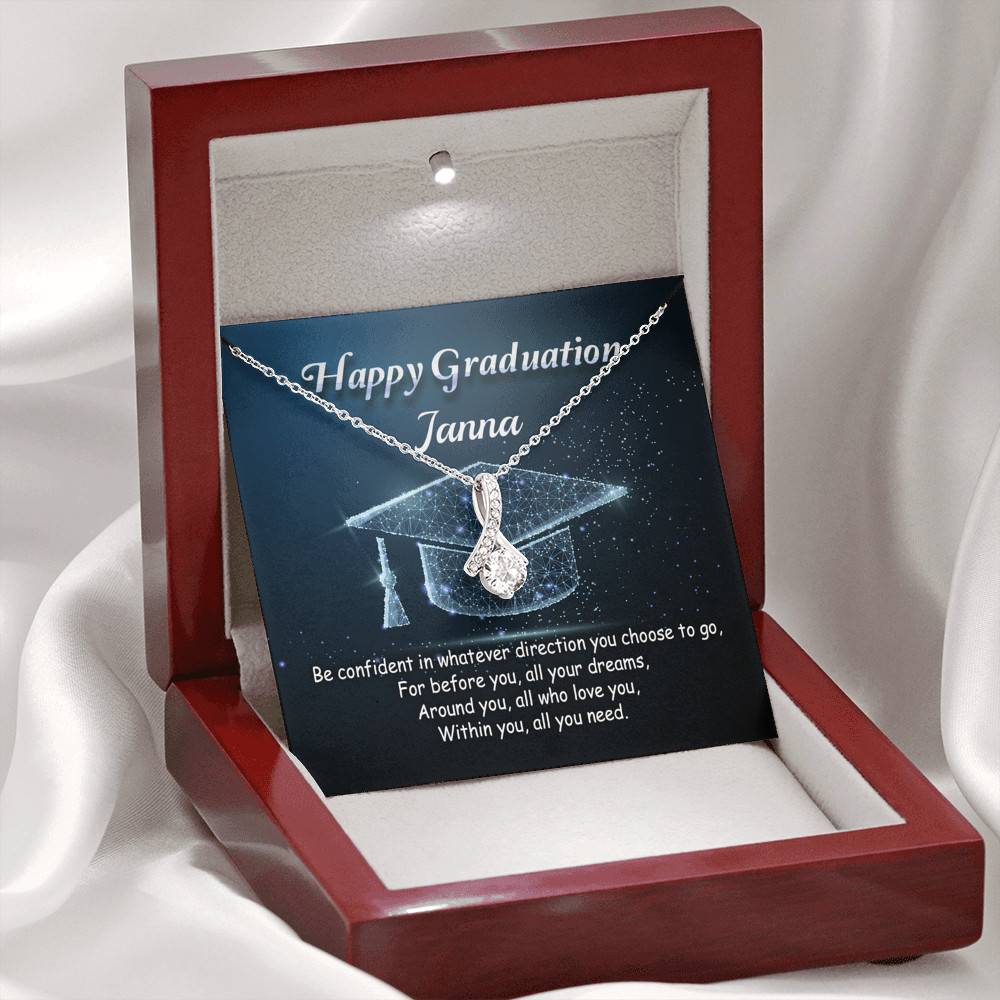 Personalized Name Happy Graduation Be Confident In Whatever Direction You Choose Alluring Pendant Necklace