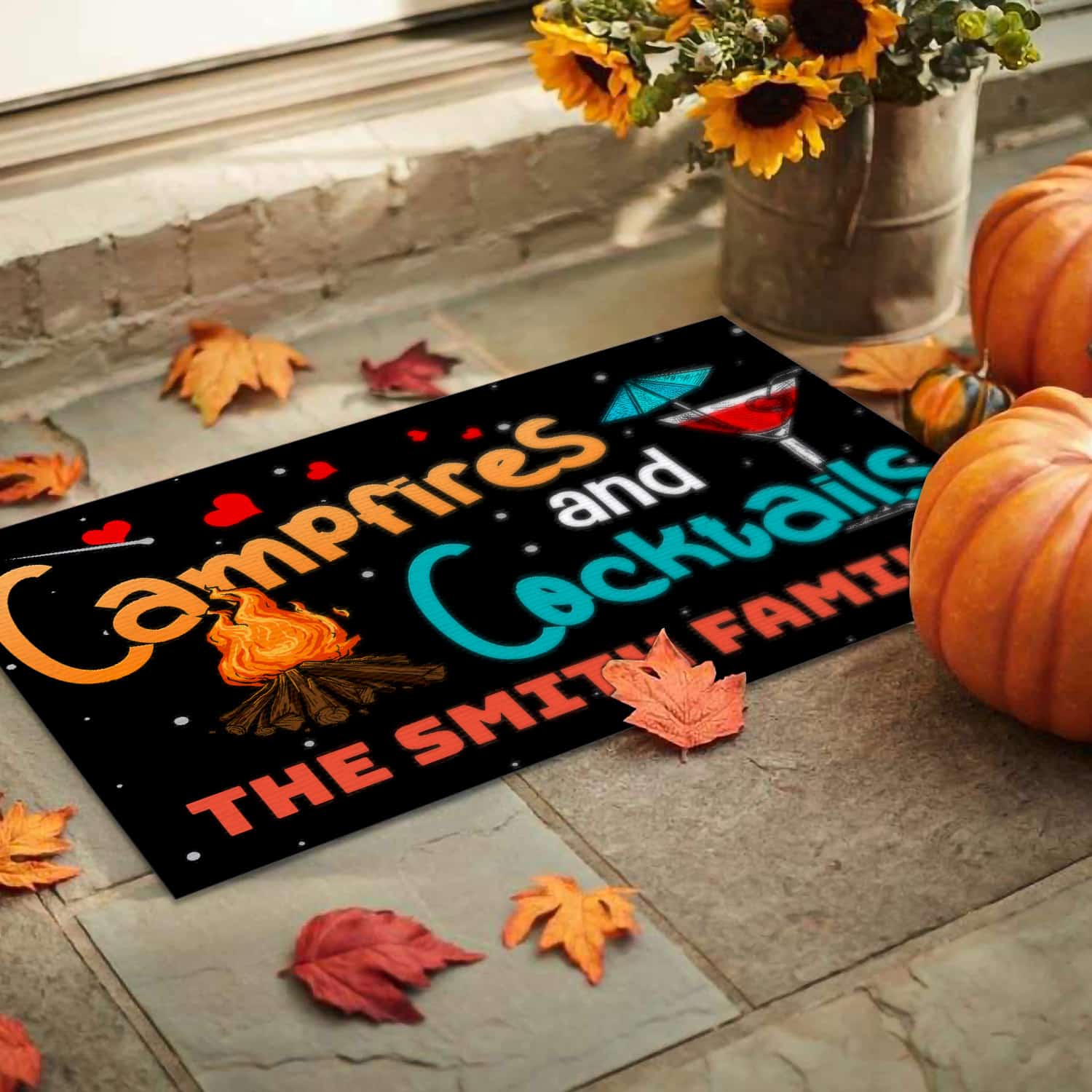 6MH. Campfire Cocktail(Sample Design) Doormat mockup 9