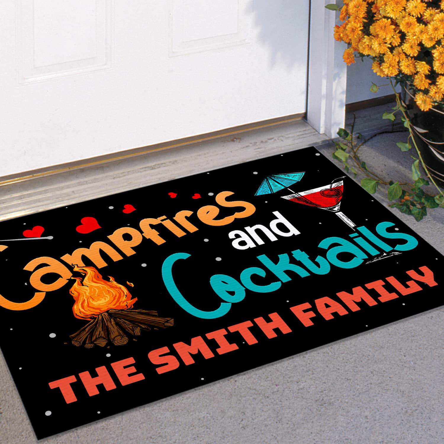 6MH. Campfire Cocktail(Sample Design) Doormat mockup 11
