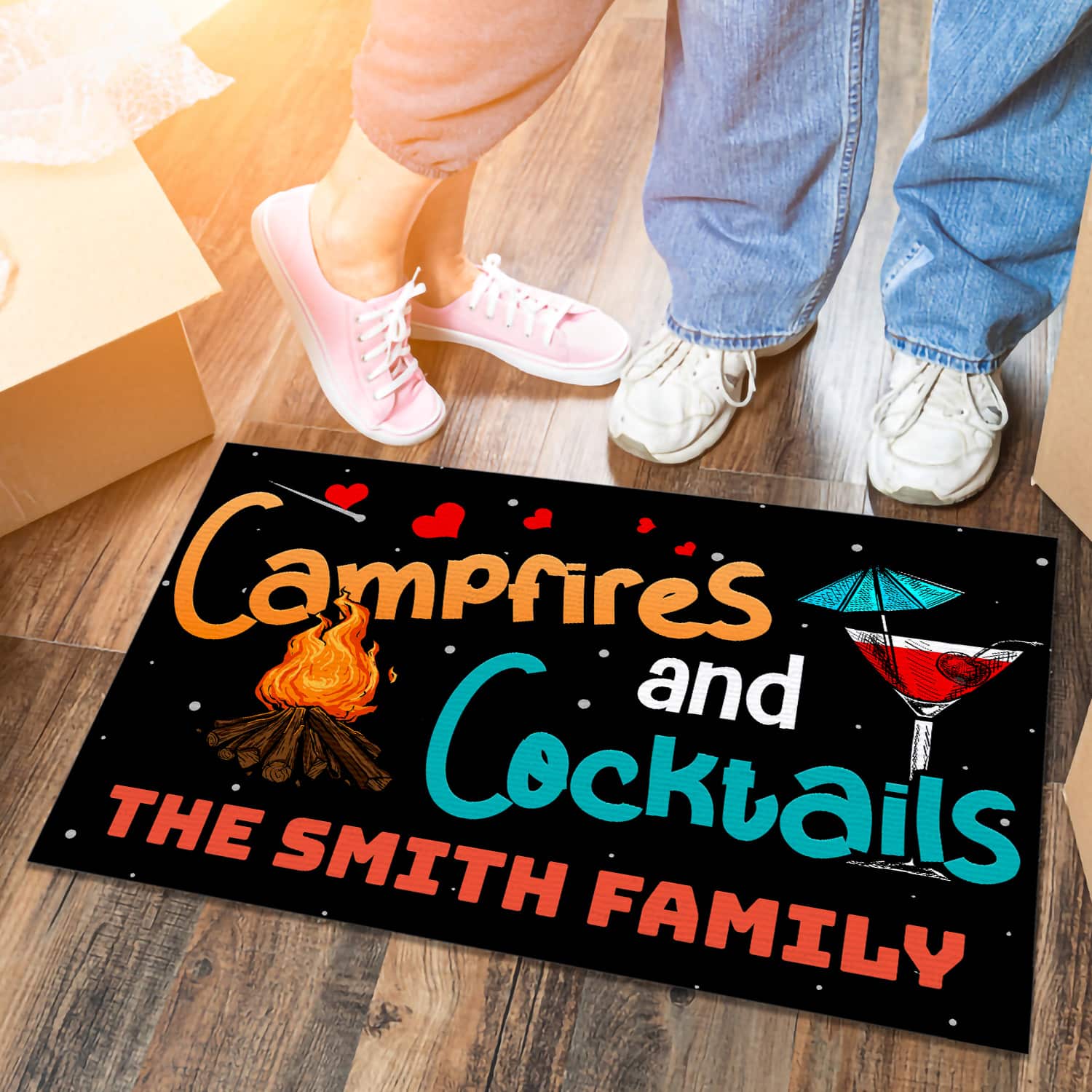 6MH. Campfire Cocktail(Sample Design) Doormat mockup 6