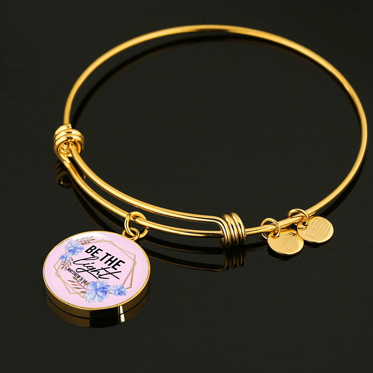 Christian Be the Light Matthew 5 14 Floral Circle Pendant Necklace