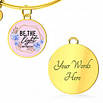 Christian Be the Light Matthew 5 14 Floral Circle Pendant Necklace