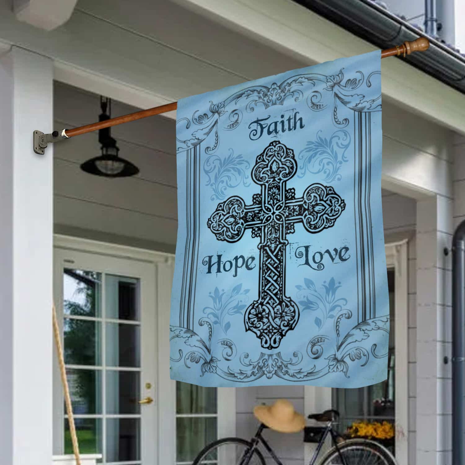 3MH. Faith Hope Flag 30x40 House Flag Mockup 1