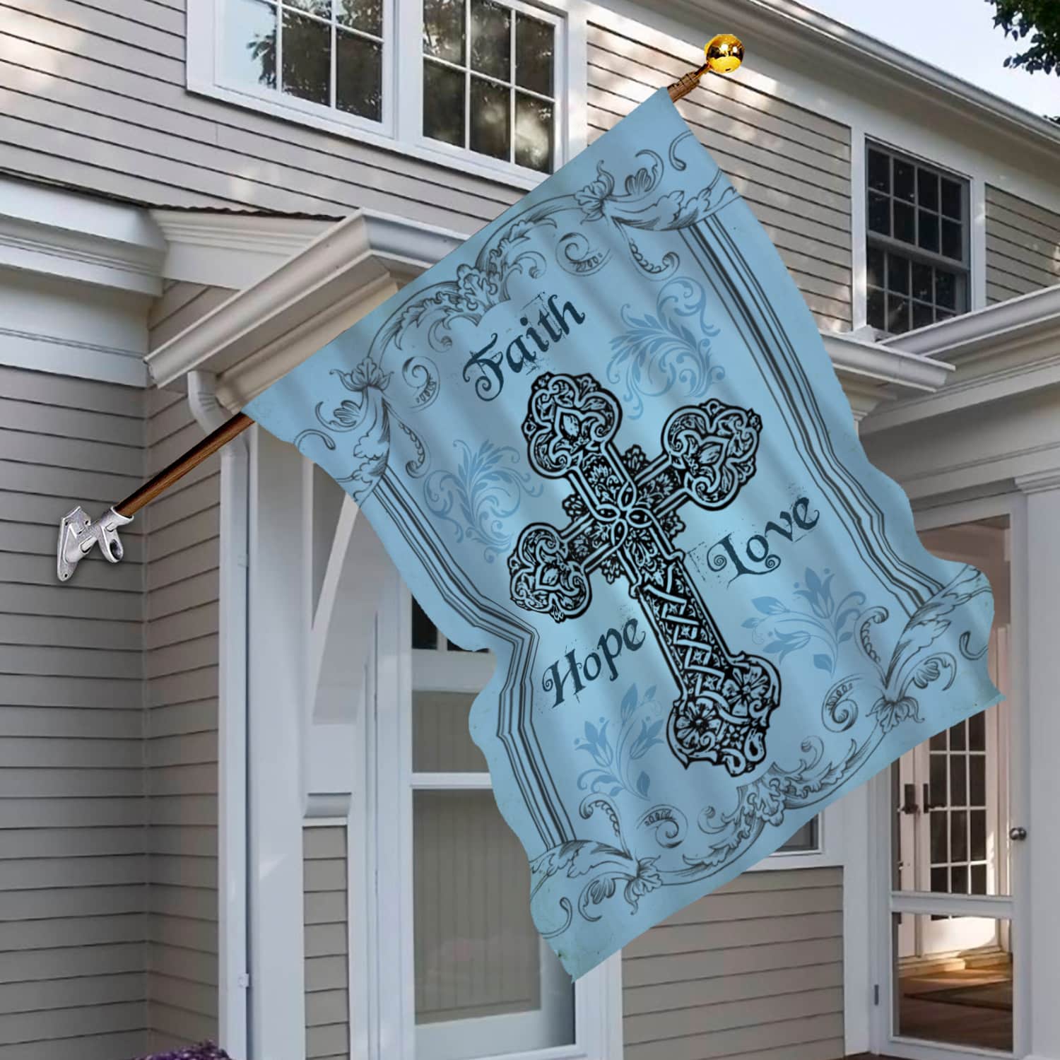 3MH. Faith Hope Flag 30x40 House Flag Mockup 6
