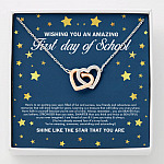 Wishing You an Amazing First Day of School Shine Like the Star Interlocking Hearts Pendant Back to School Necklace - Interlocking Hearts Necklace Wishing You an Amazing First Day of School Shine Like the Star Interlocking Hearts Pendant Back to School Necklace - Interlocking Hearts Necklace