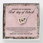 Wishing You an Amazing First Day of School You're Amazing Interlocking Hearts Pendant Back to School Necklace - Interlocking Hearts Necklace