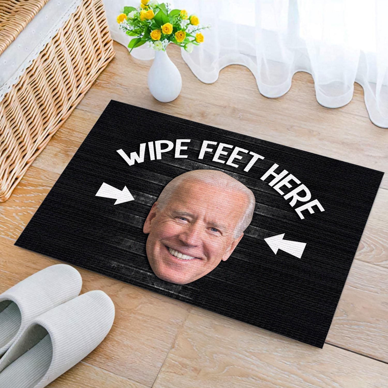 1UT UU TIEN. Wipe Feet Here Doormat mockup 2