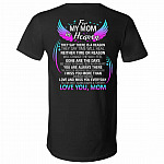 mom in heaven shirt, Black, V-Neck T-Shirt