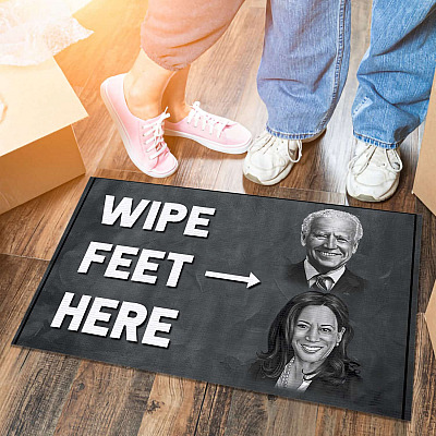 Alternative view of Wipe Feet Here Joe Biden Doormat Biden Kamala Doormat Wipe Your Feet Here Entrance Decorative Doormat