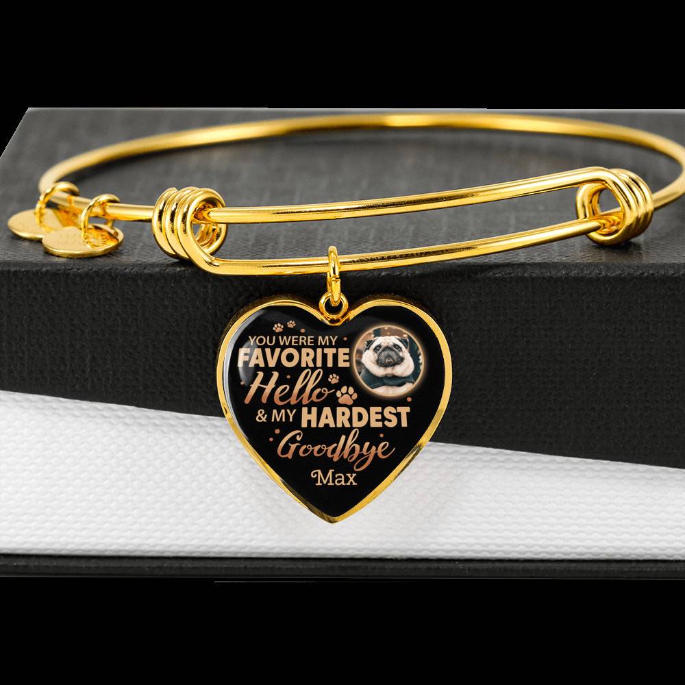 Personalized Photo You Were My Favorite Hello and My Hardest Goodbye Pet Memorial Heart Pendant Necklace Personalized Photo You Were My Favorite Hello and My Hardest Goodbye Pet Memorial Heart Pendant Necklace