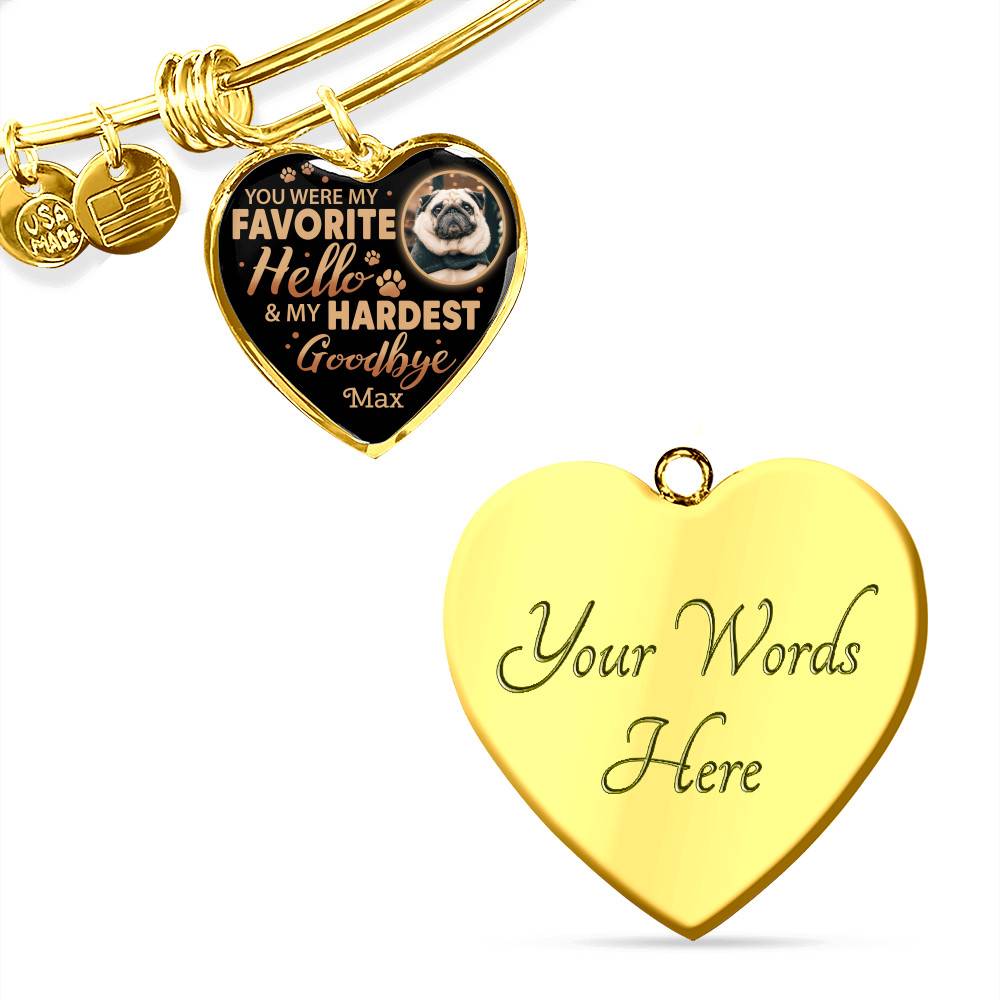 Personalized Photo You Were My Favorite Hello and My Hardest Goodbye Pet Memorial Heart Pendant Necklace Personalized Photo You Were My Favorite Hello and My Hardest Goodbye Pet Memorial Heart Pendant Necklace