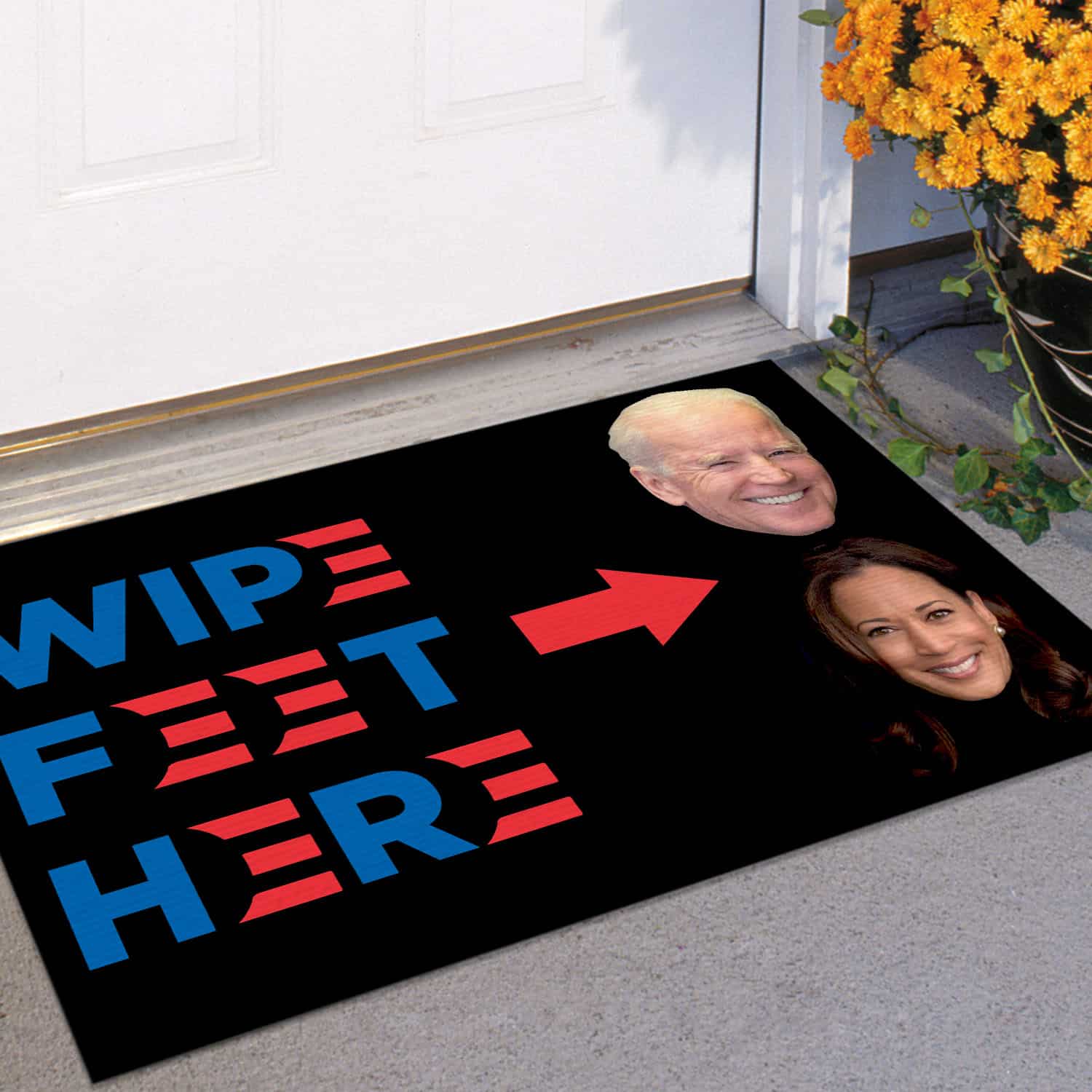 5VT. UU TIEN Wipe Feet Here Biden Kamala Doormat mockup 11
