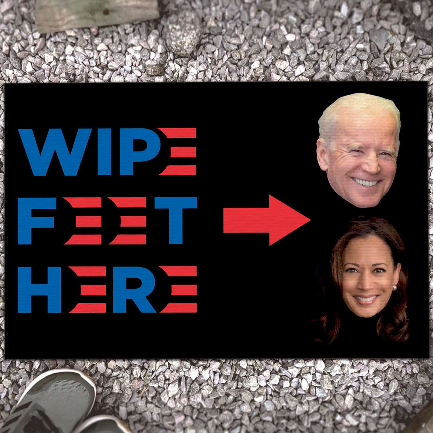 5VT. UU TIEN Wipe Feet Here Biden Kamala Doormat Mockup 13