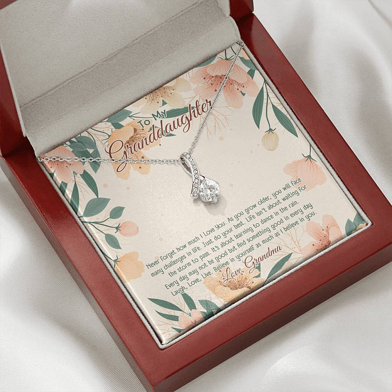 To My Granddaughter From Grandma Believe In Yourself As Much As I Believe In You Alluring Beauty Necklace
