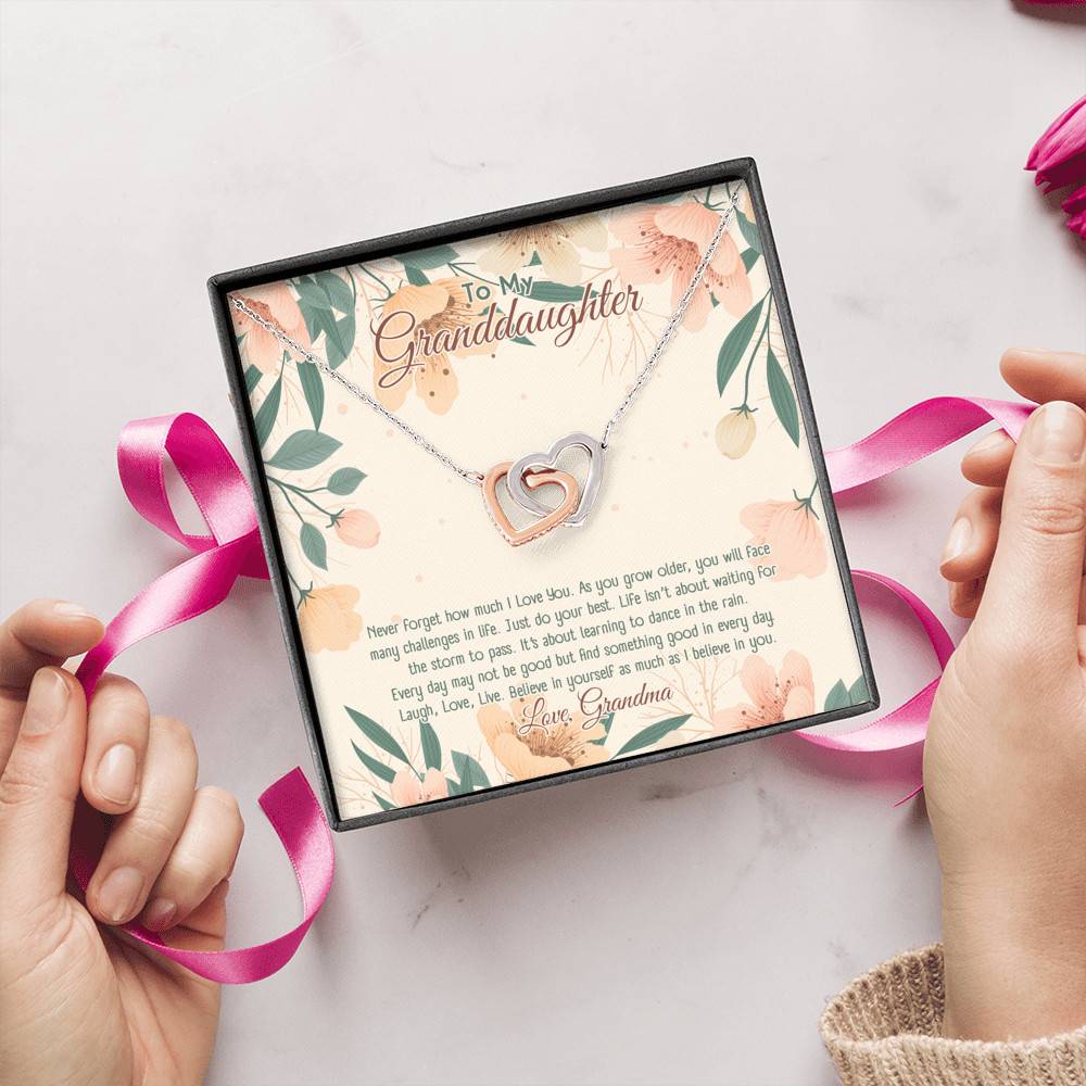 To My Granddaughter Believe In Yourself As Much As I Believe In You Interlocking Hearts Pendant Necklace To My Granddaughter Believe In Yourself As Much As I Believe In You Interlocking Hearts Pendant Necklace
