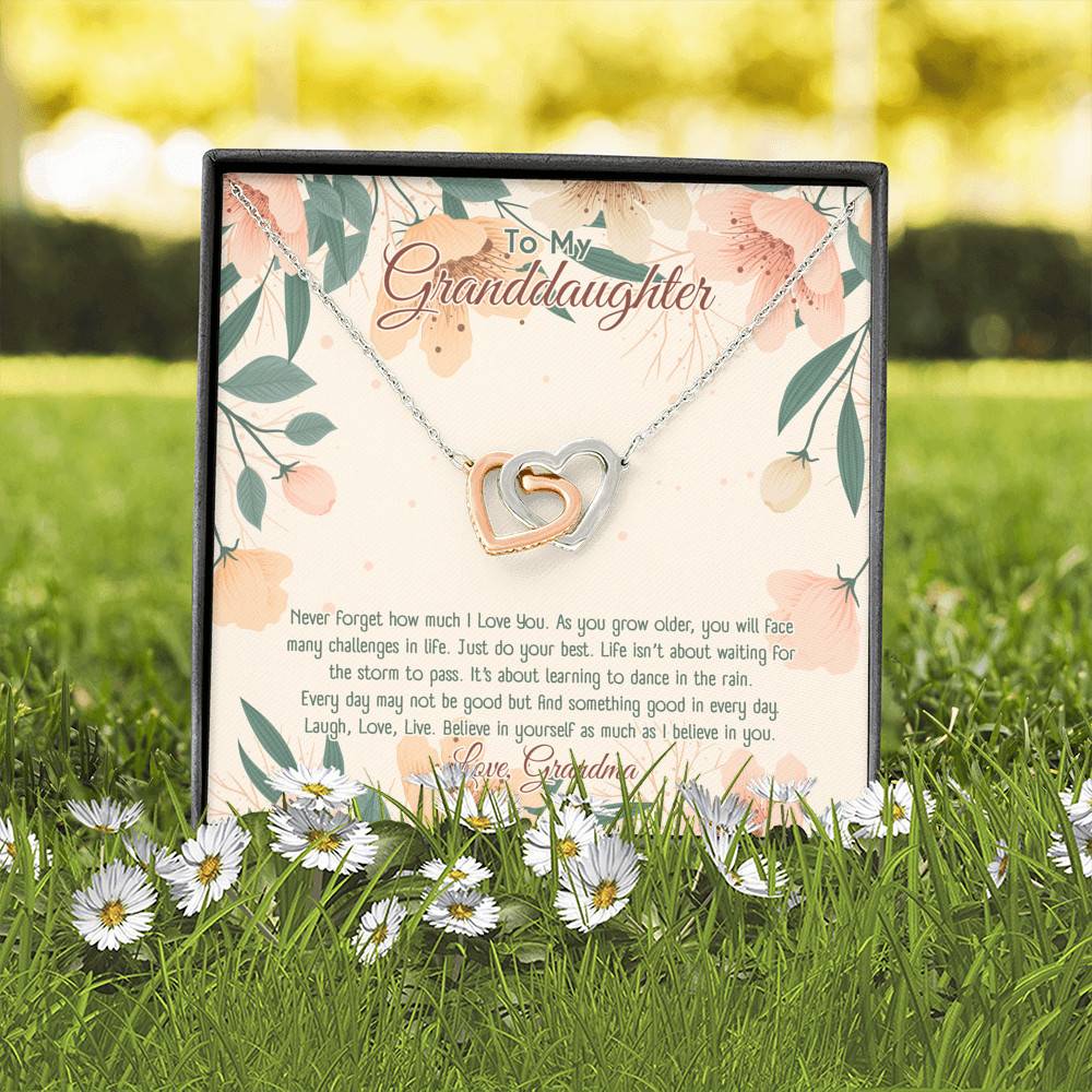 To My Granddaughter Believe In Yourself As Much As I Believe In You Interlocking Hearts Pendant Necklace To My Granddaughter Believe In Yourself As Much As I Believe In You Interlocking Hearts Pendant Necklace