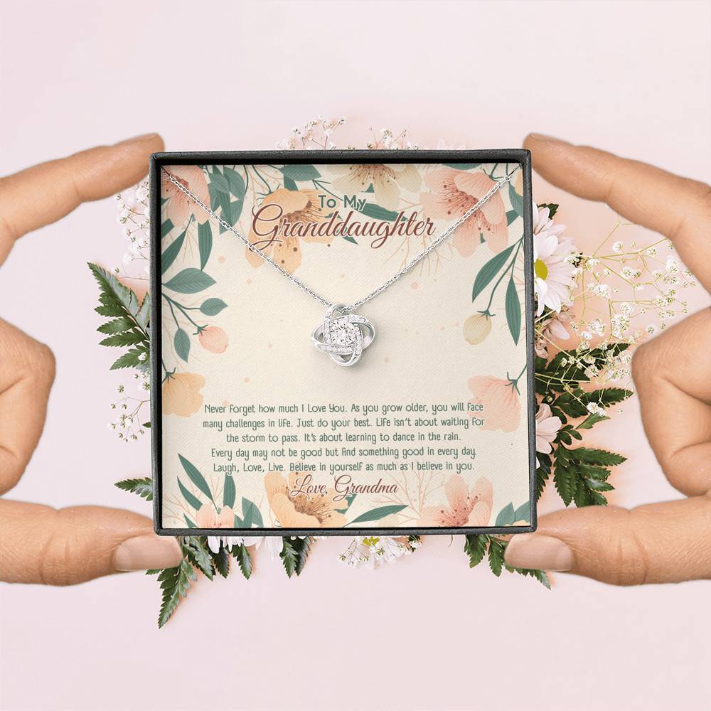 To My Granddaughter From Grandma Believe In Yourself As Much As I Believe In You Love Knot Necklace To My Granddaughter From Grandma Believe In Yourself As Much As I Believe In You Love Knot Necklace