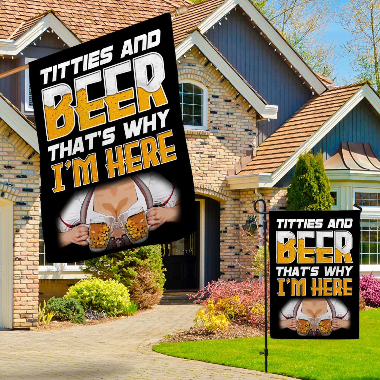 11TM. Titties And Beer 30x40 Garden & House Mockup 3