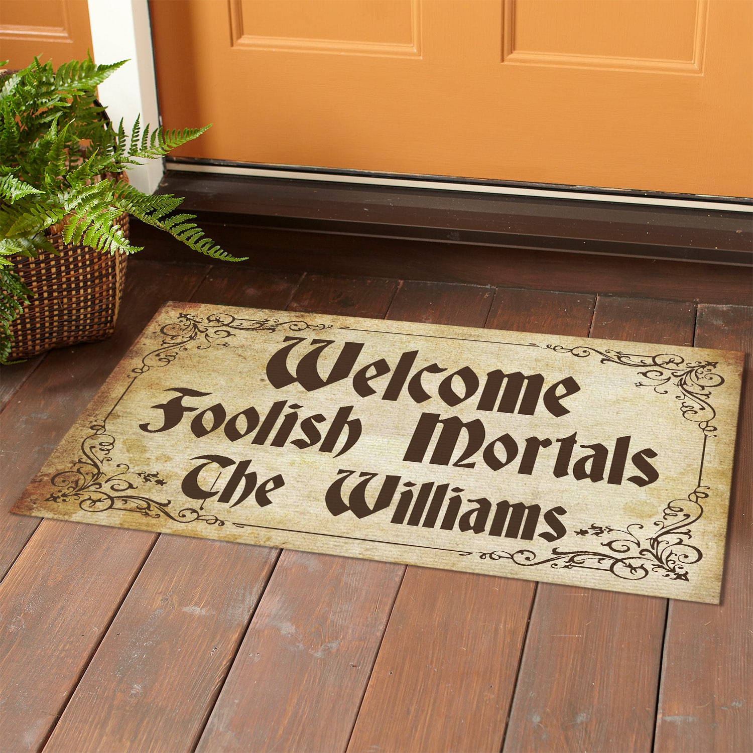 8MH. Foolish Mortals (Sample Design) Doormat mockup 1