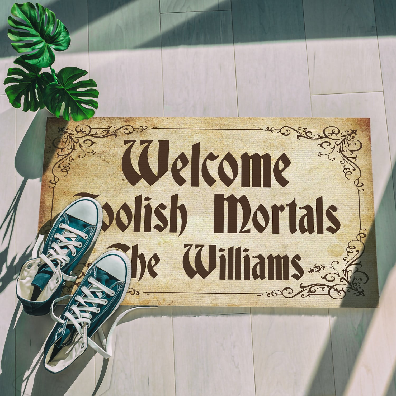 8MH. Foolish Mortals (Sample Design) Doormat mockup 5