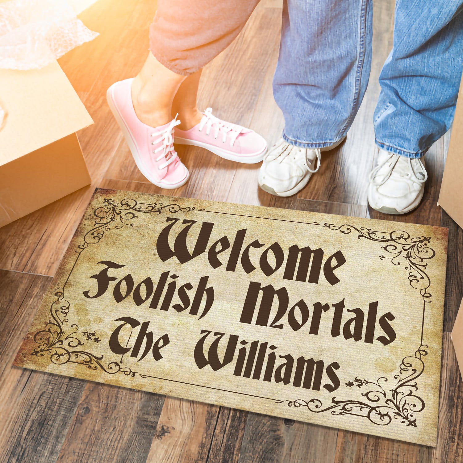 8MH. Foolish Mortals (Sample Design) Doormat mockup 6