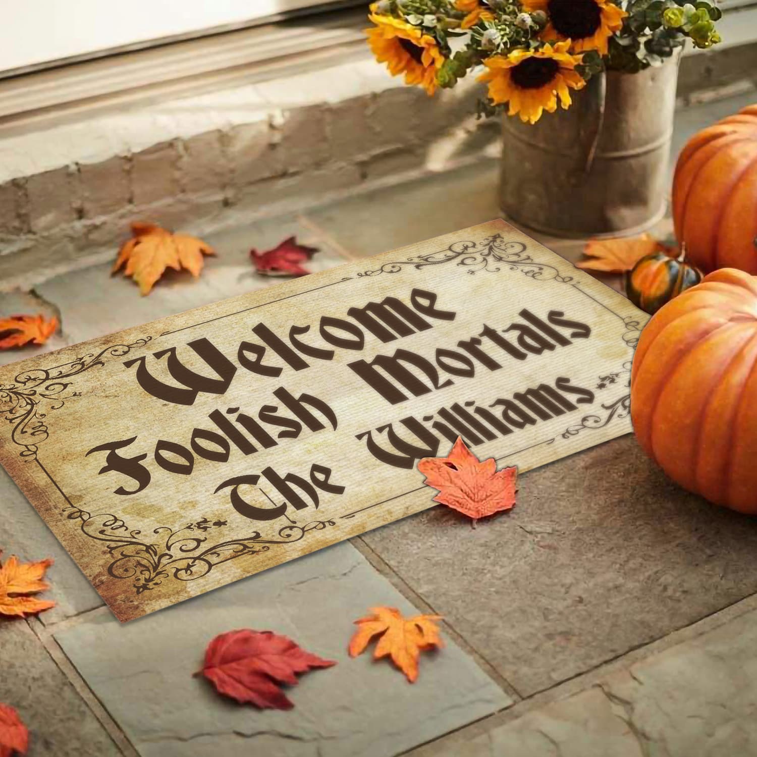 8MH. Foolish Mortals (Sample Design) Doormat mockup 9