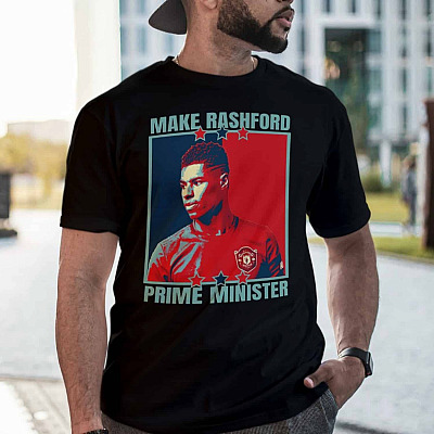 Alternative view of Make Rashford Prime Minister T-Shirt - V-Neck - Marcus Rashford Shirt