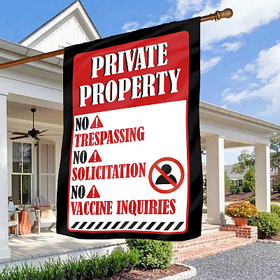 Private Property No Trespassing No Solicitation No Inquiries Garden Flag - House Flag