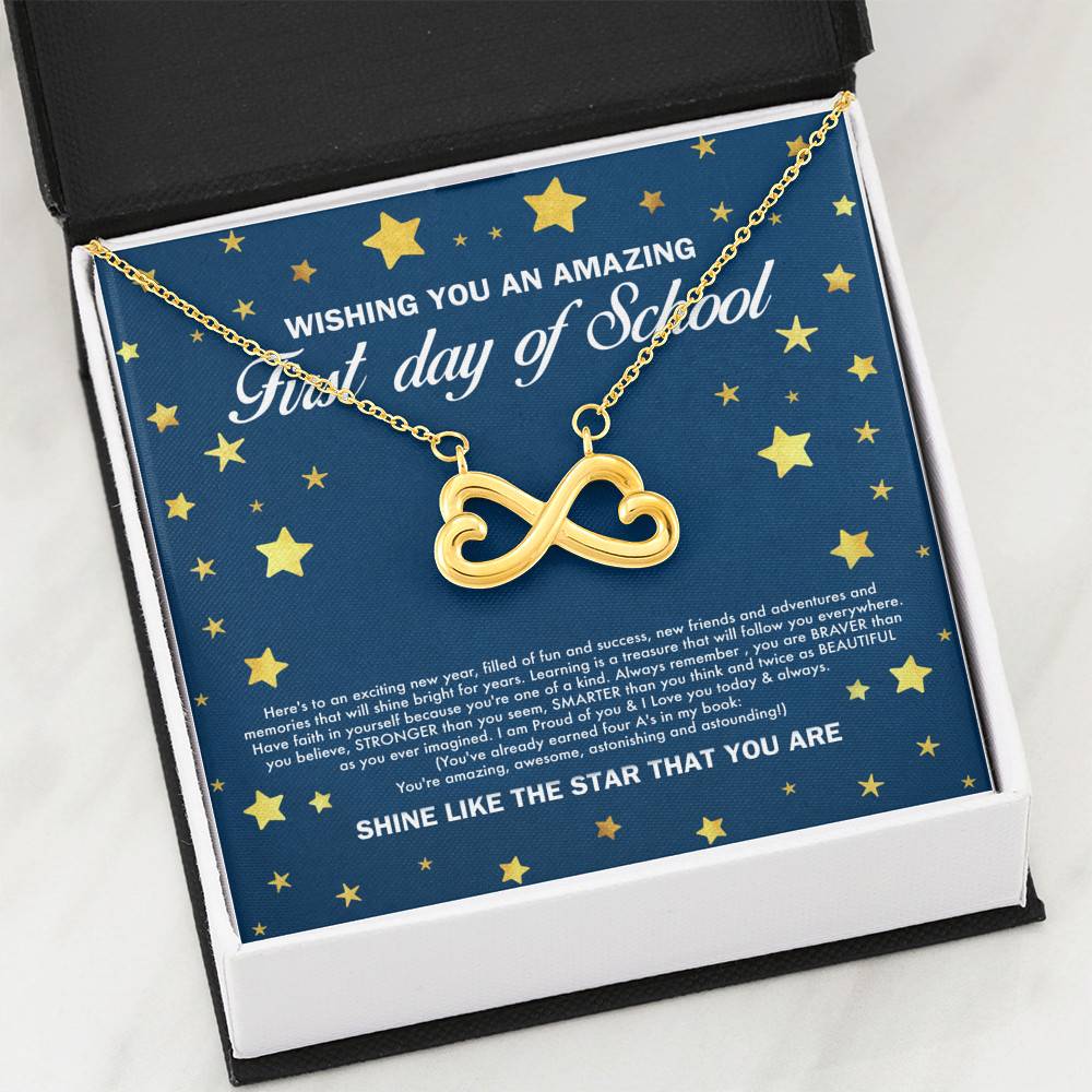 Wishing You an Amazing First Day of School Shine Like the Star Infinity Heart Pendant Back to School Necklace