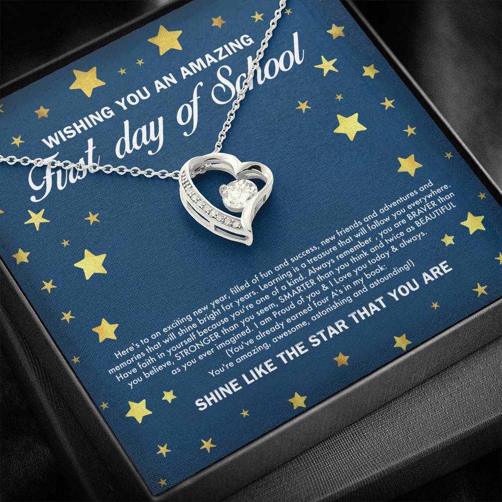 Wishing You an Amazing First Day of School Shine Like the Star Forever Love Pendant Back to School Necklace