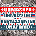 Unmasked Unmuzzled Unvaccinated Unafraid House Doormat - Outdoor Indoor Doormat