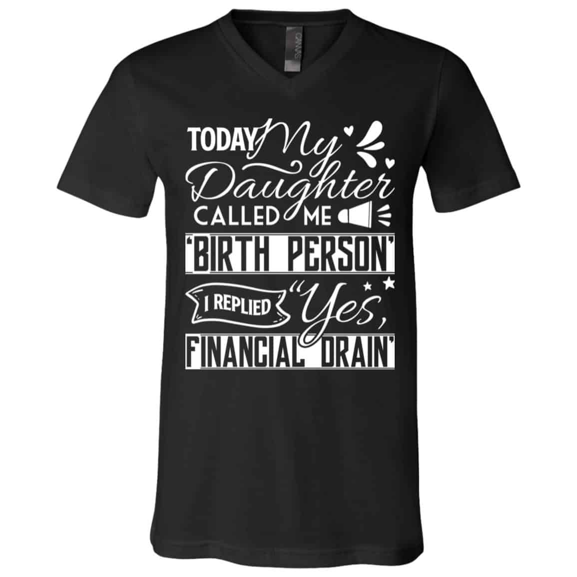 drain t, Black, V-Neck T-Shirt
