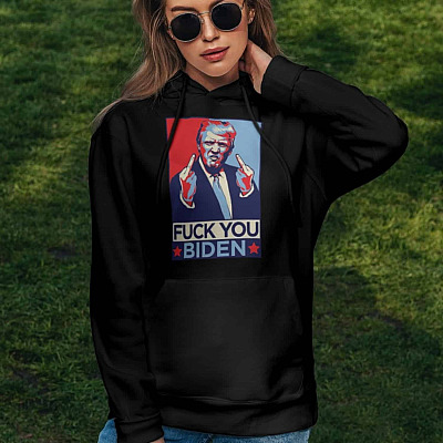 Alternative view of Fuck You Biden Funny Trump 2020 Anti Biden Funny Saying Dark Hoodie - Sweatshirt - Long Sleeve