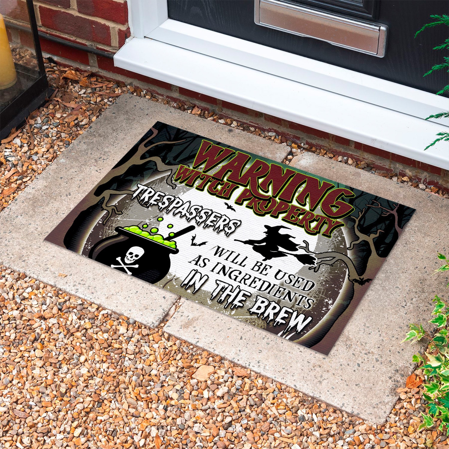 6MH. Witch Property Doormat mockup 10