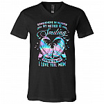 mother in heaven shirt, Black, V-Neck T-Shirt