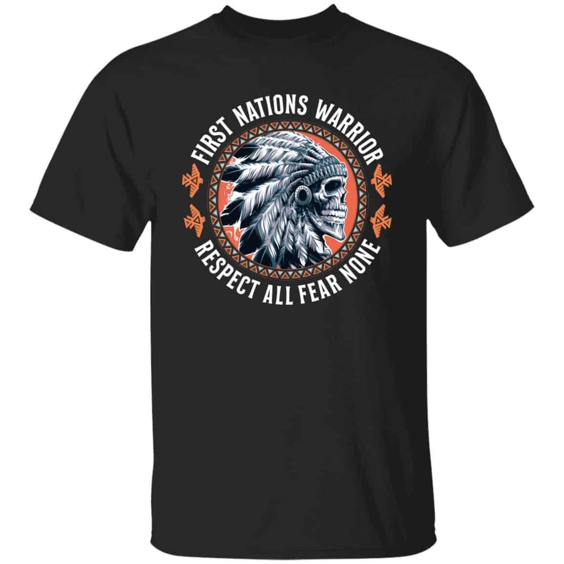 First Nations Warrior Tshirt, Black, Unisex T-Shirt