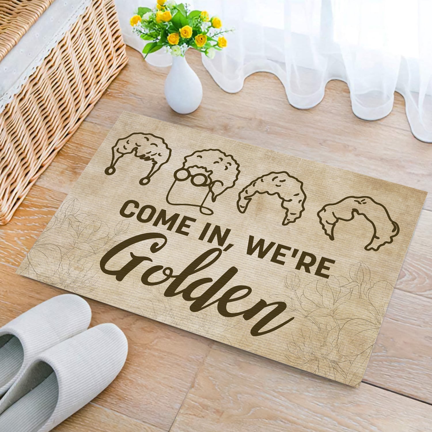 4KT. Come In, We're Golden Doormat mockup 2