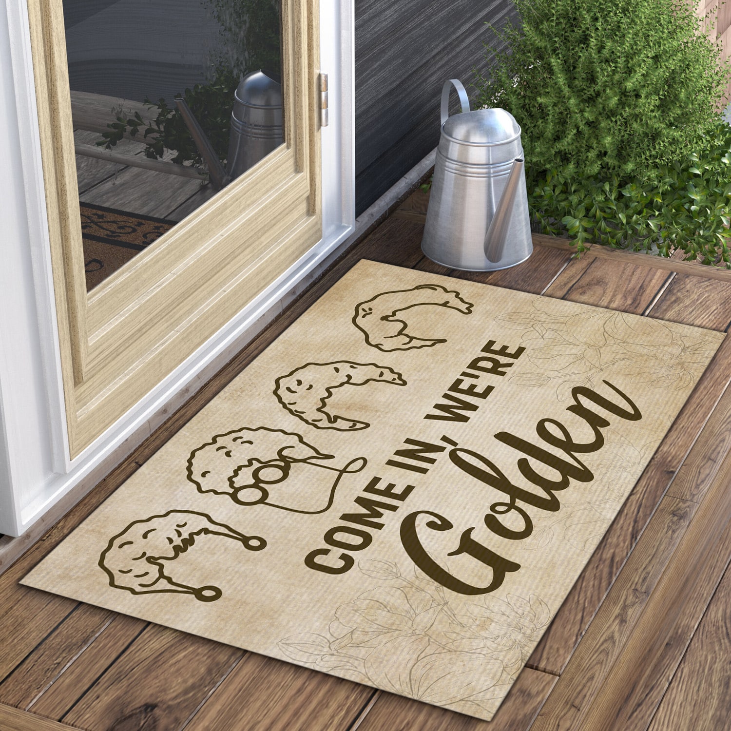 4KT. Come In, We're Golden Doormat mockup 3
