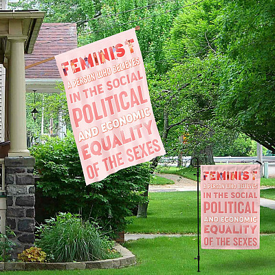 Alternative view of Feminist A Person Who Believes In The Social Political And Economic Equality Of The Sexes Garden Flag - House Flag