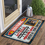 6VT. Warning Our Dogs No Respect(Sample Design) Doormat mockup 3