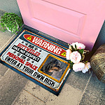 6VT. Warning Our Dogs No Respect(Sample Design) Doormat mockup 4