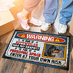 6VT. Warning Our Dogs No Respect(Sample Design) Doormat mockup 6