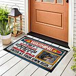6VT. Warning Our Dogs No Respect(Sample Design) Doormat mockup 8
