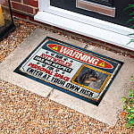 6VT. Warning Our Dogs No Respect(Sample Design) Doormat mockup 10