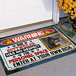 6VT. Warning Our Dogs No Respect(Sample Design) Doormat mockup 11