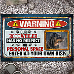 6VT. Warning Our Dogs No Respect(Sample Design) Doormat Mockup 13
