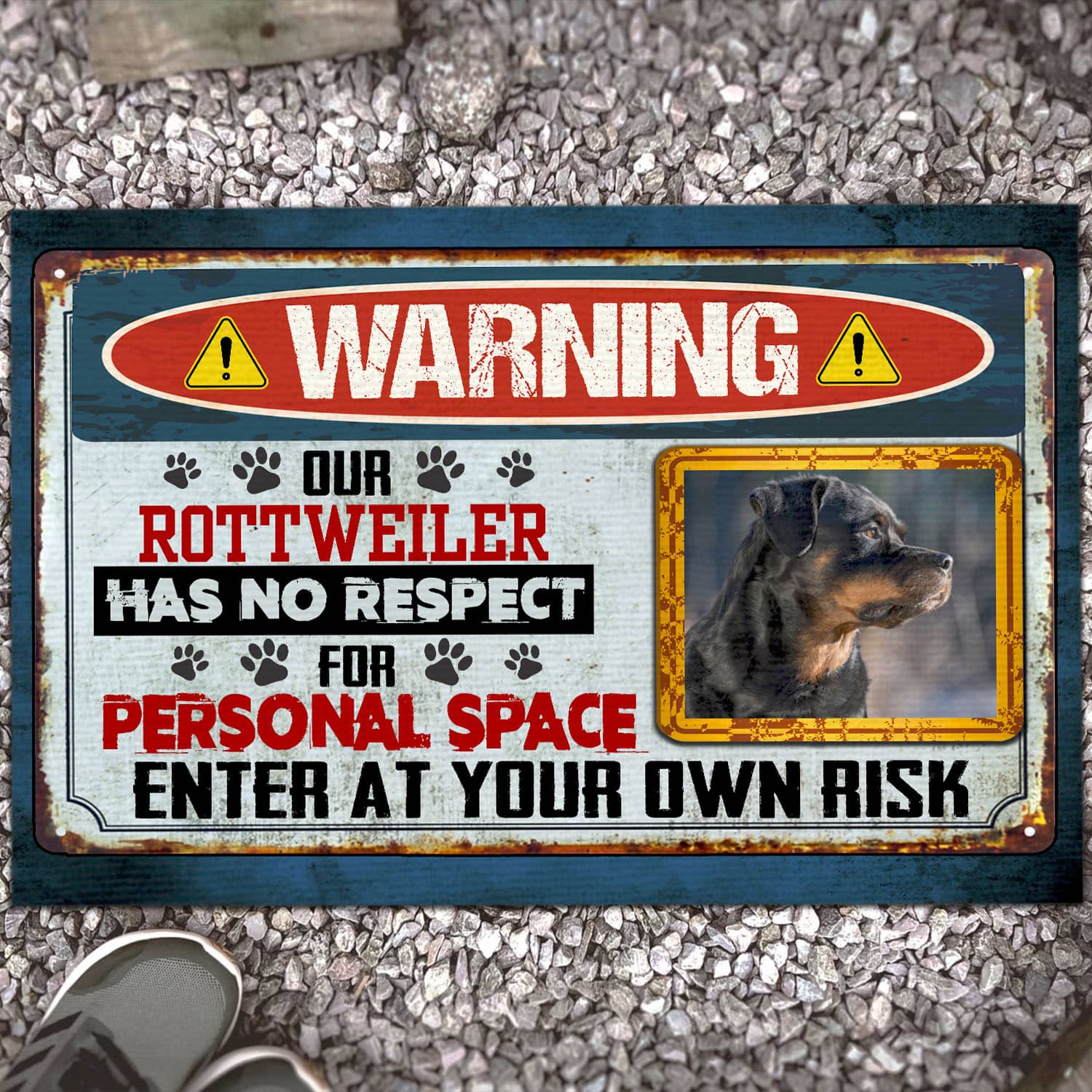6VT. Warning Our Dogs No Respect(Sample Design) Doormat Mockup 13
