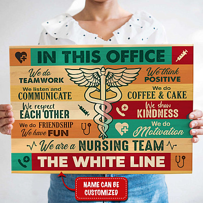 Alternative view of Personalized In This Office We Do Teamwork We Are A Nursing Team Wrapped Framed Canvas Prints - Unframed Poster